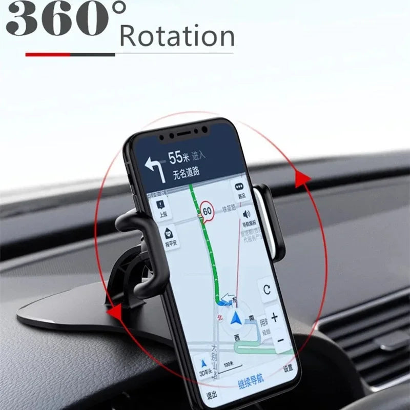 360° Rotating Car Phone Holder – Dashboard, Mirror & Sun Visor Mount