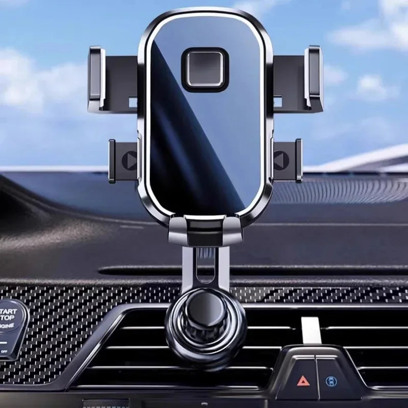 Car Phone Holder – Wide Clamp & Metal Hook Air Vent Mount, Case-Friendly