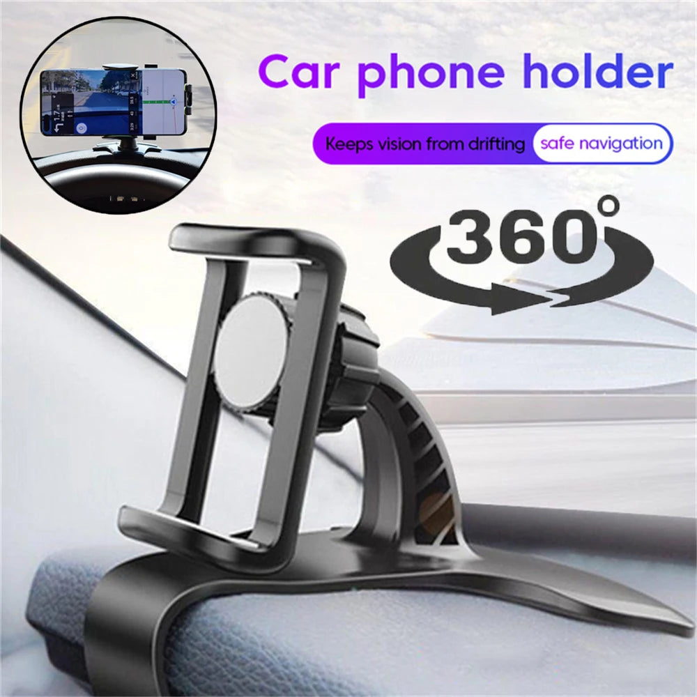 360° Rotating Car Phone Holder – Dashboard, Mirror & Sun Visor Mount