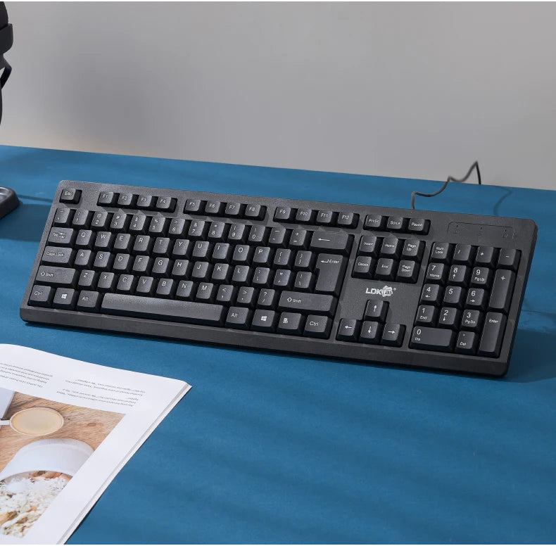 K2 Full-Size Office Keyboard – 104-Key Wired USB, Quiet Typing & Plug-and-Play