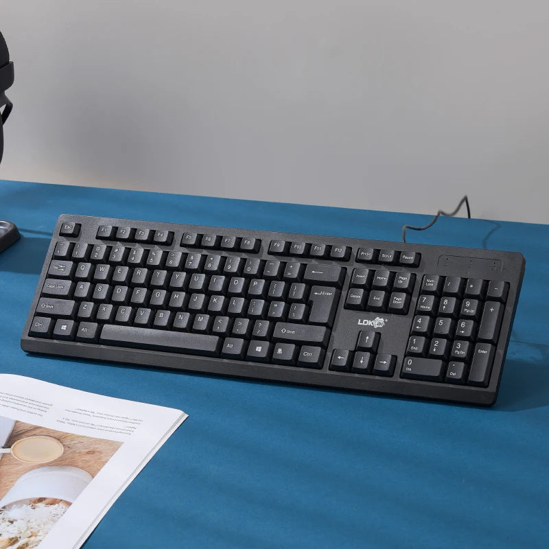 K2 Full-Size Office Keyboard – 104-Key Wired USB, Quiet Typing & Plug-and-Play