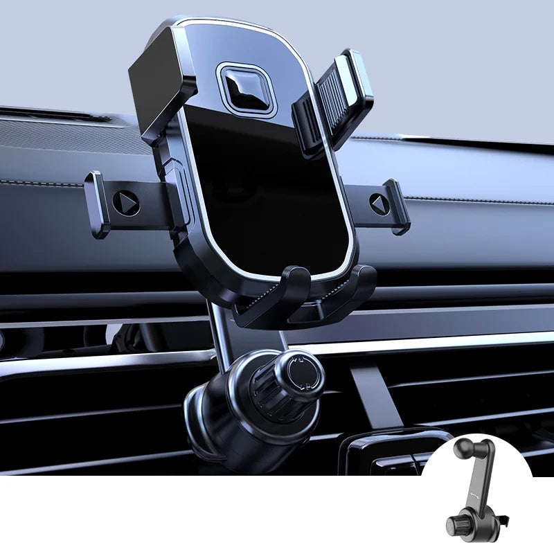 Car Phone Holder – Wide Clamp & Metal Hook Air Vent Mount, Case-Friendly