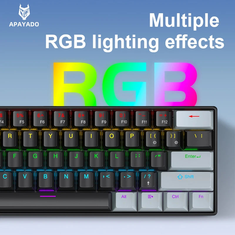 K61 60% Mechanical Gaming Keyboard – 61-Key Wired, Hot-Swappable, RGB Backlit