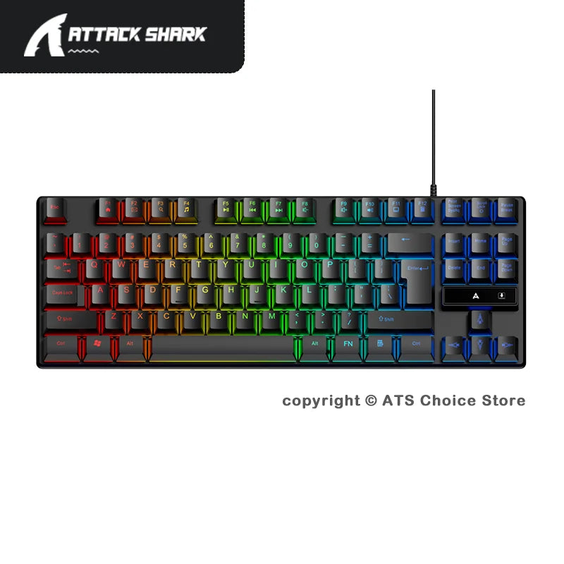 K87 Pro 87-Key TKL Gaming Keyboard – Wired USB, RGB Backlit & Floating Keycaps