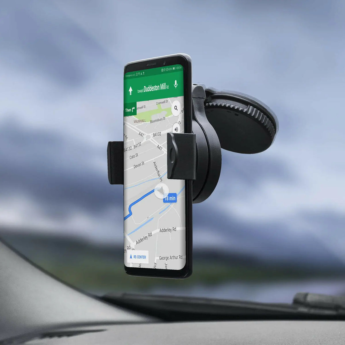 Universal Car Phone Holder – 360° Rotating Windshield & Dashboard Mount