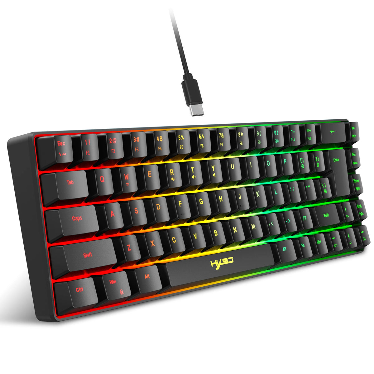 V200 68-Key Gaming Keyboard – Wired USB, RGB Backlight & Compact Design