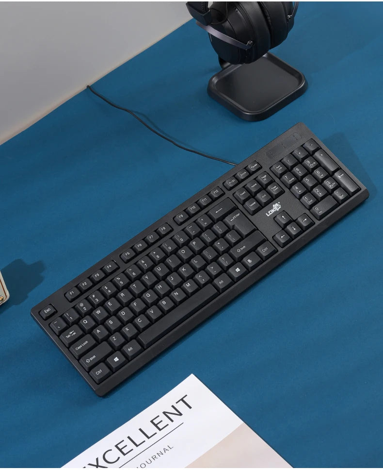 K2 Full-Size Office Keyboard – 104-Key Wired USB, Quiet Typing & Plug-and-Play